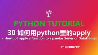 30 how do I apply a function to a pandas series or dataframe