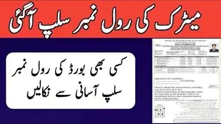 9th and 10th Class Roll No Slips 2023 | Procedure to Check Roll No Slips | Matric Roll No Slips 2023