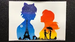 MIRACULOUS LADYBUG PAINTING TUTORIAL/ Cat Noir and Laybug drawing