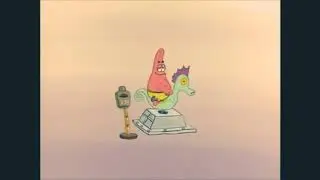 Patrick Star riding seahorse with Last Train Home