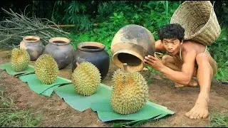 Durian Cooked Inside the pot , The forest is rich in fruits and Durian