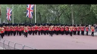 Guards march along The Mall: Trooping the Colour 2016