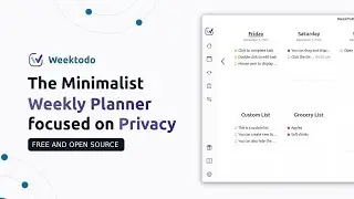 WeekToDo  | Free and Open Source Minimalist Weekly Planner and To-Do list App