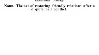 Reconciliation definition | Reconciliation meaning