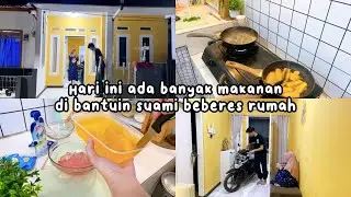 HARI INI ADA BANYAK MAKANAN | DI BANTUIN SUAMI BEBERES RUMAH