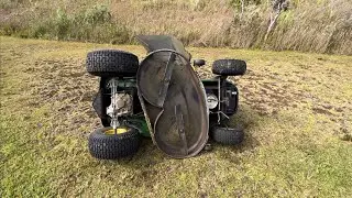 John Deere Riding Mower Job Site Blade Replacement #lawnmower #lawncare #johndeere #overgrown