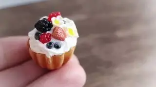 Весенний капкейк/Spring cupcake from polymer clay. Tutorial. Minuature.