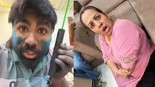 Laser shock prank on mummy