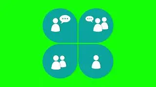 Business connection in team icon green screen | animated icon green screen