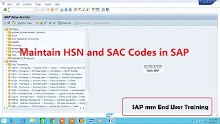 Maintain HSN and SAC Codes in SAP