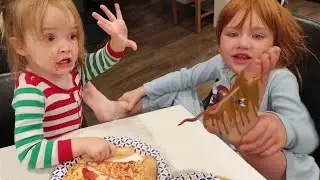 PiZZA and DiRTY TOES!!  Family Dinner night routine and Crafts! Floor is Hot Lava obstacle course!