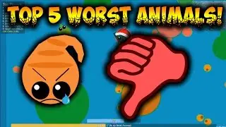 MOPE.IO TOP 5 WORST ANIMALS! // TOP 5 WORST ANIMALS IN MOPE.IO! (Mope.io Gameplay)