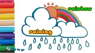 How to draw raining rainbow for kids. cute 🥰|Art to go