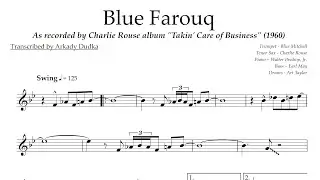 Blue Farouq - Blue Mitchell Solo Transcription (Bb). Transcribed by Arkady Dudka.