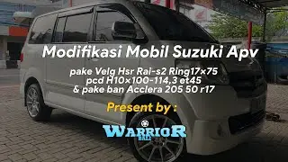 Modifikasi Mobil Suzuki Apv tahun 2022 pake velg HSR Rai s2 R17x75 Pcd H10x100-114,3 Et45