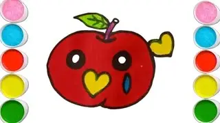 Apple 🍎 Drawing for kids toddlers art #viralvideo#art#youtubeshorts#2025#trendingarnikadrawingacadem