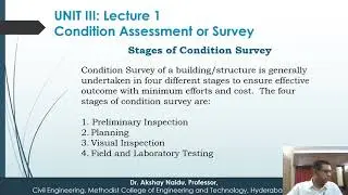 Condition Assessment of Structures (RRS: Unit 3 Lec 1)