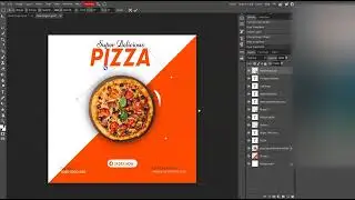Pizza Poster design in Photopea l Photopea tutorial