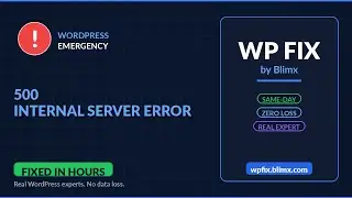 500 Internal Server Error - Fix It Fast | No Data Loss | WP Fix by Blimx