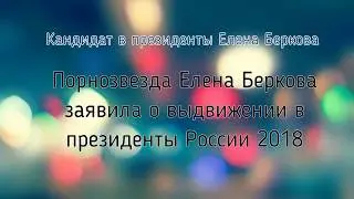 Елена Беркова будет баллотироваться в президенты России 2018