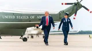 President Trump departs White House for Joint Base Andrews on way to Cleveland, OH