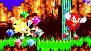 Knuckles failed to get sonic's emeralds — sprite animation