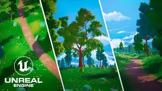 Unreal Engine 5 - PCG on Landscape Styized Environment