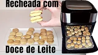 Bolacha Amanteigada Na Air Fryer| Bolacha Com Recheio de Doce Leite