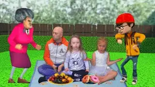 Пикник у Училки. Прохождение уровня с лежаком в Scary Teacher 3D.