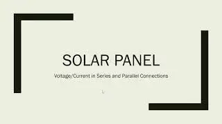 Solar Panels - Series and Parallel