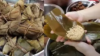 How to wrap Bak Chang. Zhongzi. Bamboo leaf pork dumpling.