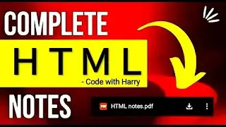 HTML 😱 COMPLETE PDF NOTES | BY CODE WITH HARRY