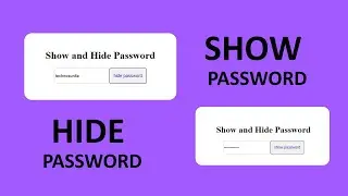 How To Hide And Show Password HTML, CSS & JavaScript | Password Toggle 