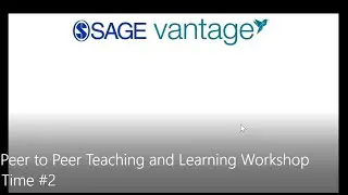 SAGE CJ Peer-to-Peer Teaching and Learning Workshop 1
