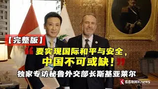 【完整版】“要实现国际和平与安全，中国不可或缺！”独家专访秘鲁外交部长斯基亚莱尔