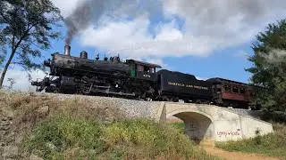 Norfolk and Western #475 Crossing Strasburg Railroad Bridge - Railfanning - Strasburg, PA (9/22/24)