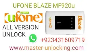 HOW TO UNLOCK UFONE MF920U UNLOCK ALL NETWERK ALL FIX