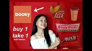 How to get Buy 1 take 1 using Booky app? (Milktea,Doughnuts&etc)-Vlog#13