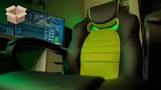 4K Unboxing OFM Essentials Collection Racing Style Gaming Chair, in Green