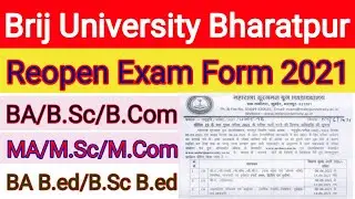Maharaja Surajmal Brij University Exam Form 2021 | 
