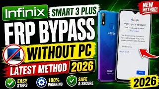 infinix Smart 3 Plus ( X627 ) Google Lock / FRP Bypass without PC | 
