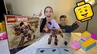 Milana and Max Unbox HUGE LEGO SET For Lego Day (Epic Marvel Hulkbuster)