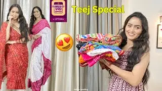 Teej Special Meesho Sarees haul❣️Bandani Print Sarees haul Meesho
