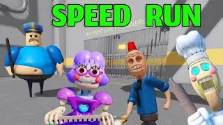SPEED RUN in 8 SCARY Obby from PlatinumFalls, Mis Ani-Tron, Siren Cop, Barry, Castle Fortress, Clown