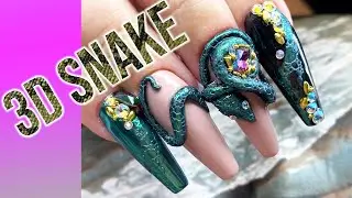 3D Acrygel Snake Nails - Slytherin Nails