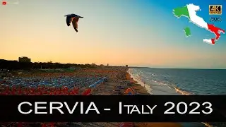 ⁴ᴷ Beach walk, DRONE FLIGHT over CERVIA - Italy 🇮🇹 2023