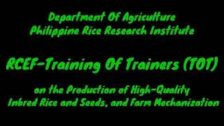 RCEF-TRAINING OF TRAINERS(TOT)