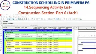 14. Scheduling in Primavera P6 || Sequencing ACTIVITY LIST-Construction Section-Part (6 Arch)
