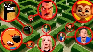 DON’T ENTER THIS MAZE! Hello Neighbor 2, Letter F, Baby.EXE, Mimimishki.EXE, SUN & MOON are inside!