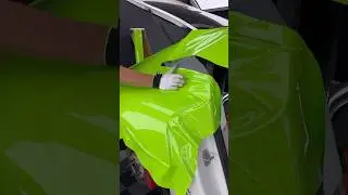 AMG GTS GETTING WRAPPED IN A SUPERGLOSS ACID GREEN. #automobile #ppf #foryou #fyp